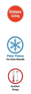 Unisex Model, Polar Fleece, Comfort Range -50°F to 65°F